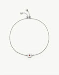 January Birthstone Slider Bracelet | Silver Plated/Natural Garnet