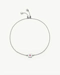 July Birthstone Slider Bracelet | Silver Plated/Ruby
