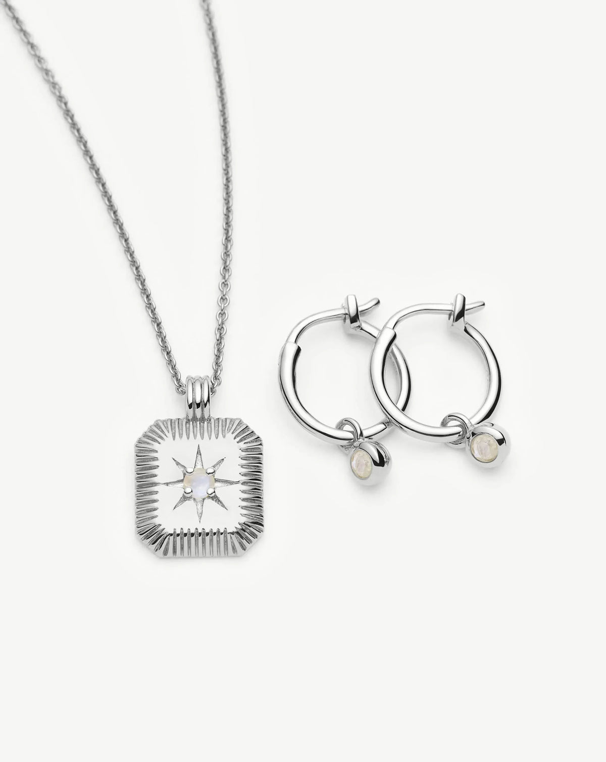 The Meaningful June Birthstone Set | Sterling Silver/Rainbow Moonstone