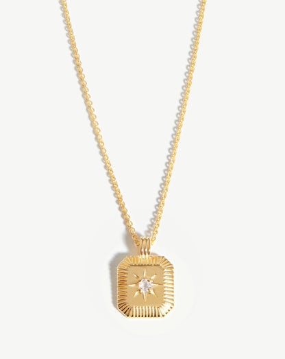 June Birthstone Pendant Necklace | 18ct Gold Vermeil/Rainbow Moonstone