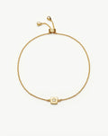 June Birthstone Slider Bracelet | 18ct Gold Plated/Rainbow Moonstone