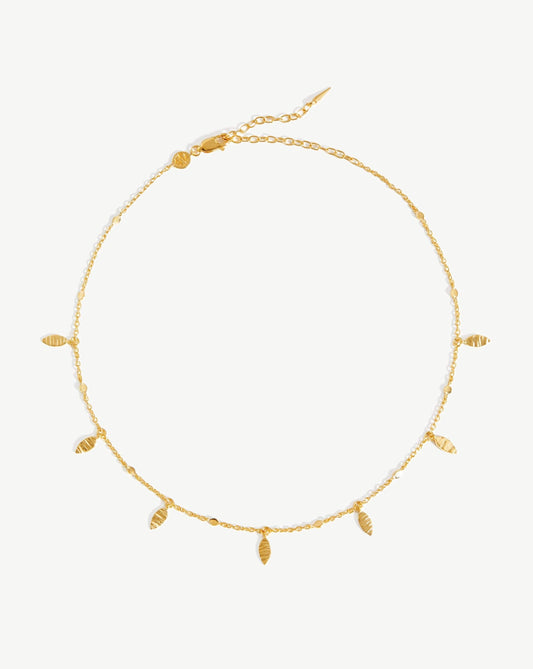 Leaf Charm Choker | 18ct Gold Vermeil