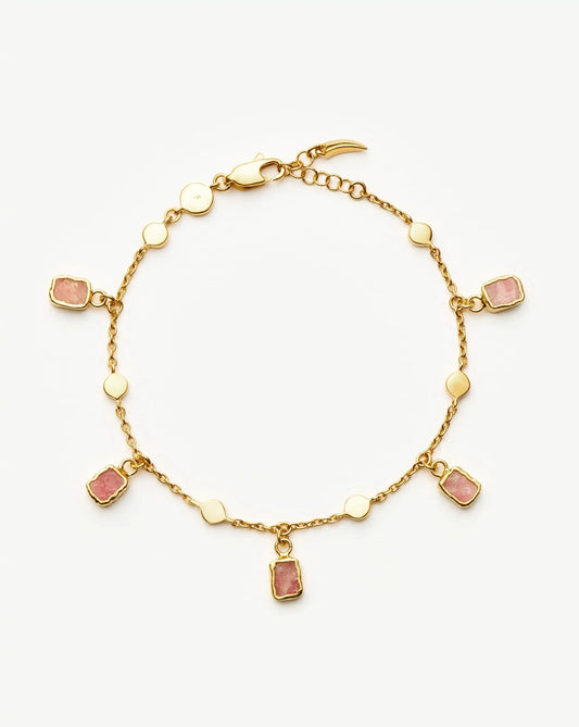 Lena Charm Bracelet | 18ct Gold Plated/Rhodochrosite