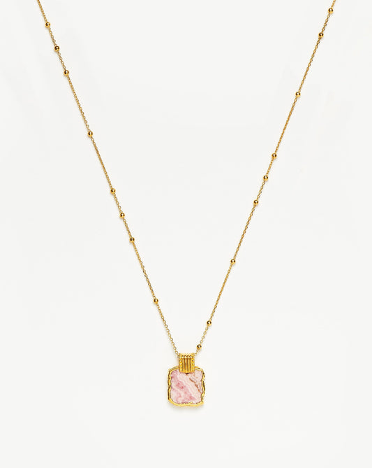 Lena Charm Necklace | 18ct Gold Plated/Rhodochrosite
