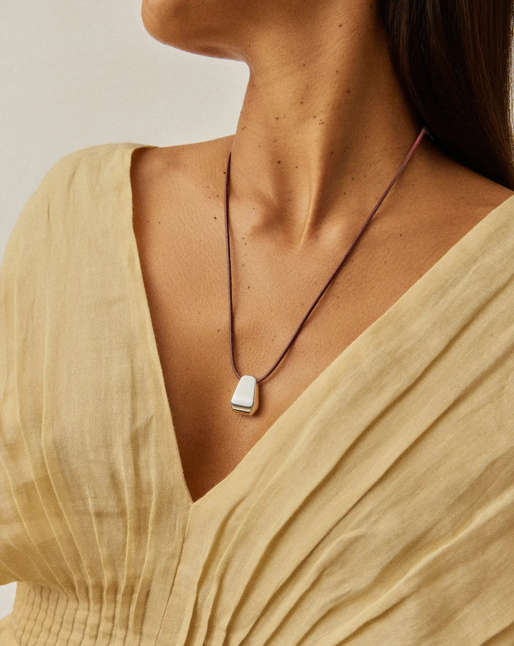 Lucy Williams Arco Cord Necklace | Silver Plated
