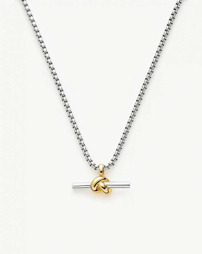 Lucy Williams Chunky Knot T-Bar Necklace | Mixed Metal