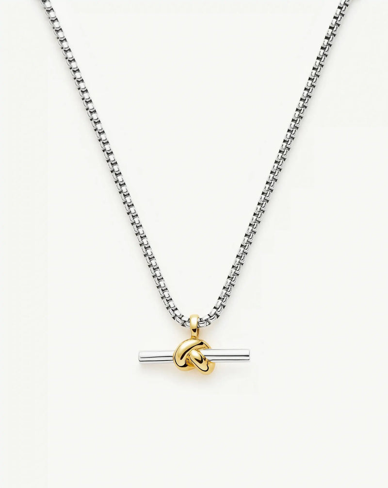 Lucy Williams Chunky Knot T-Bar Necklace | Mixed Metal