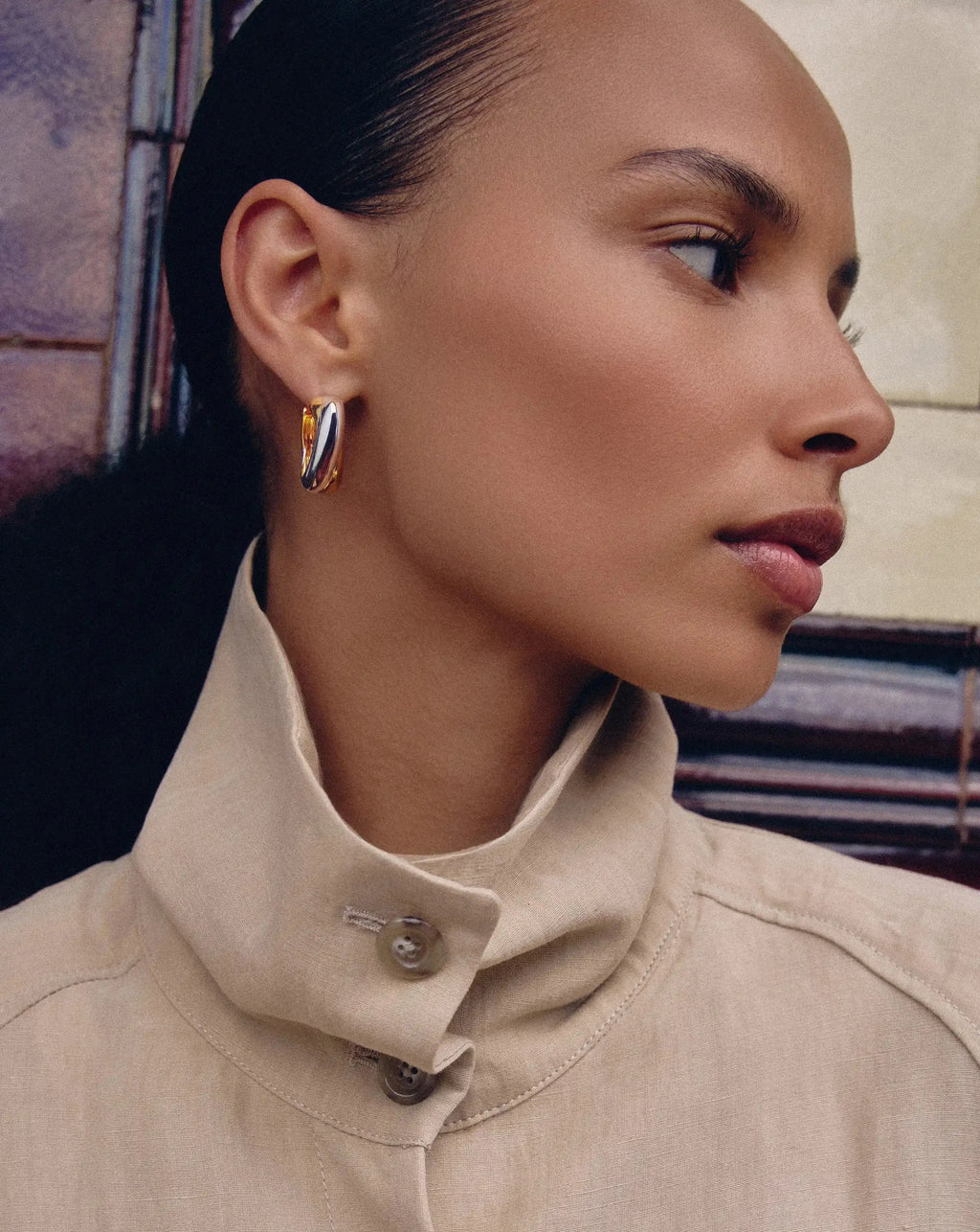 Lucy Williams Chunky Entwine Medium Hoop Earrings | Mixed Metal
