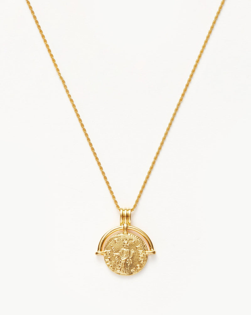 Lucy Williams Engravable Roman Arc Coin Necklace | 18ct Gold Plated