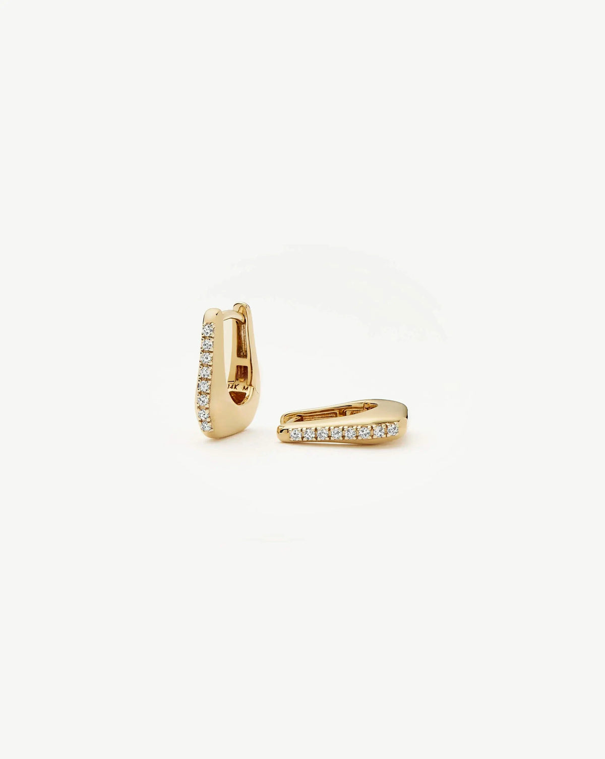 Lucy Williams Solid Gold Diamond Arco Huggies | 9ct Solid Yellow Gold/Lab Grown Diamonds