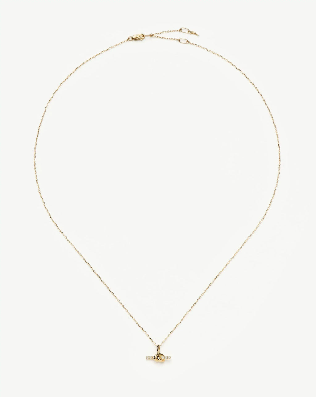 Lucy Williams Solid Gold Diamond T-Bar Pendant Necklace | 14ct Solid Gold/Lab Grown Diamond