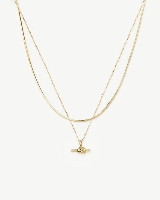 The Diamond T-Bar Set | 14ct Solid Gold