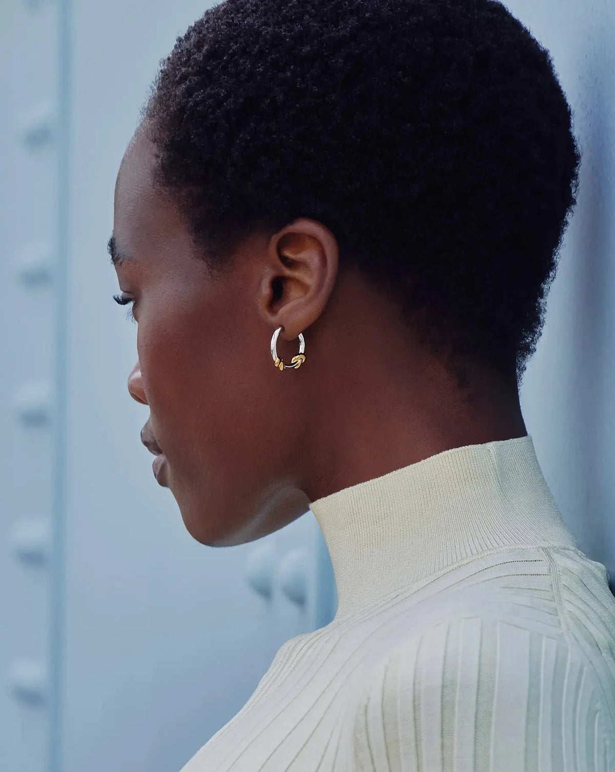 Lucy Williams Knot Small Hoop Earrings | Mixed Metal