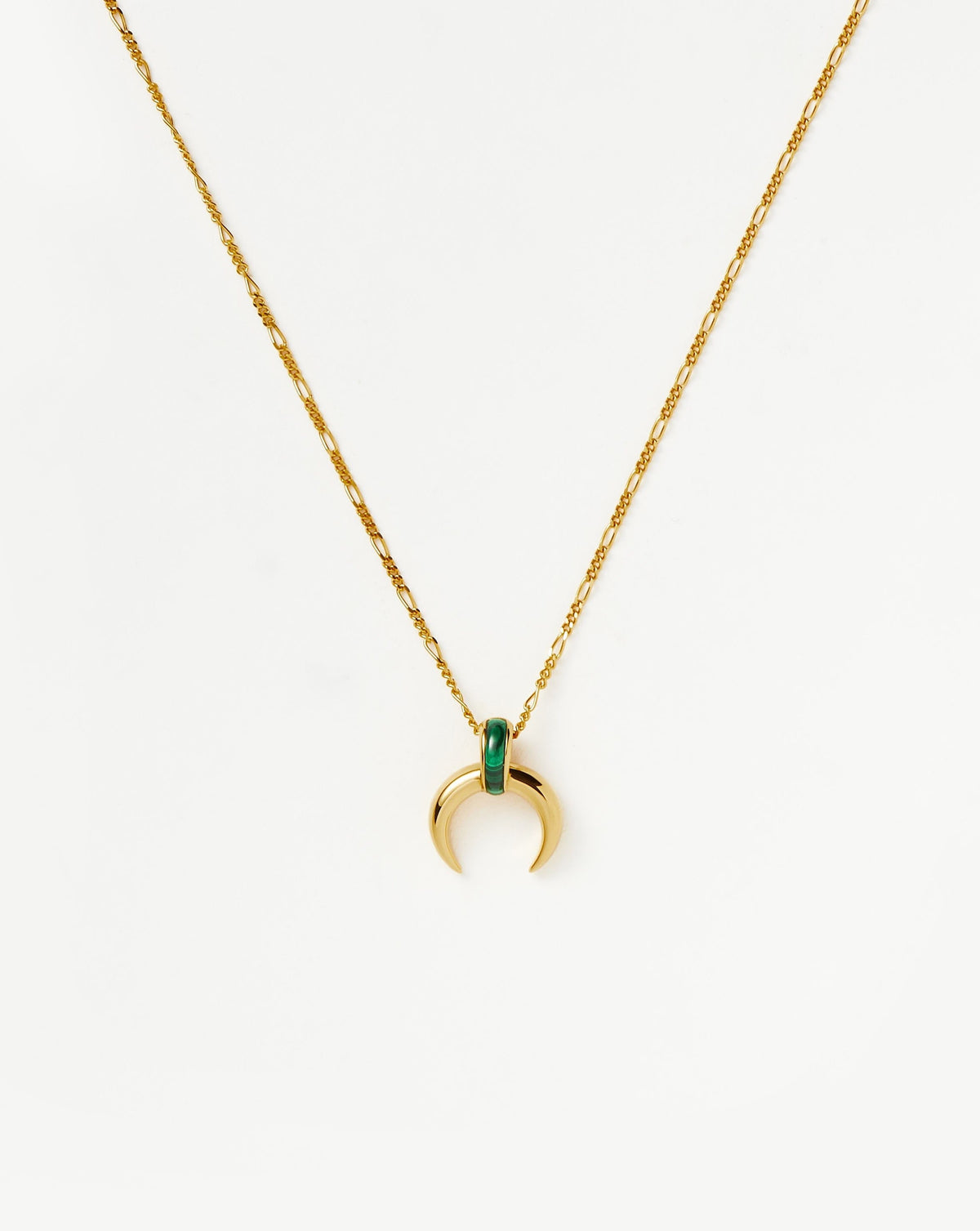 Lucy Williams Malachite Horn Pendant Necklace | 18ct Gold Vermeil/Malachite