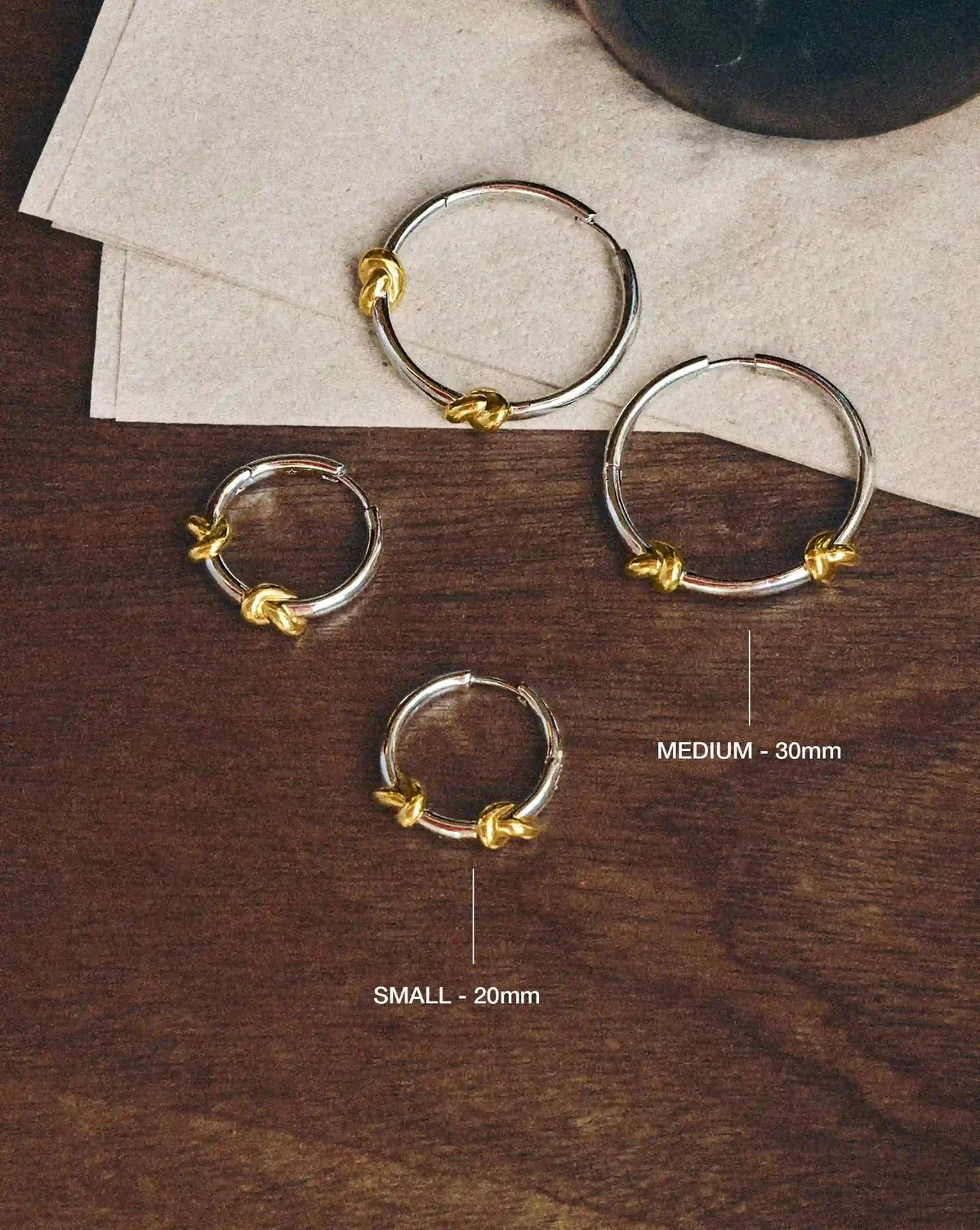 Lucy Williams Medium Knot Hoop Earrings | Mixed Metal