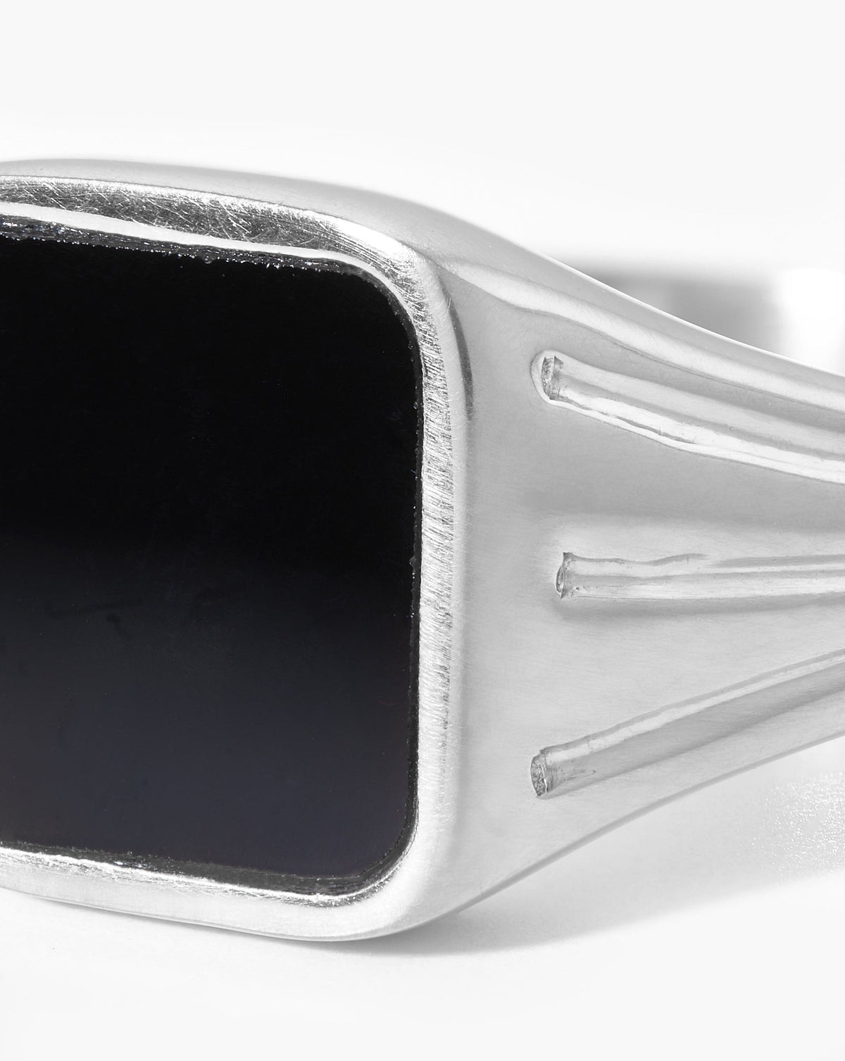 Lucy Williams Square Signet Ring | Silver Plated/Black Onyx