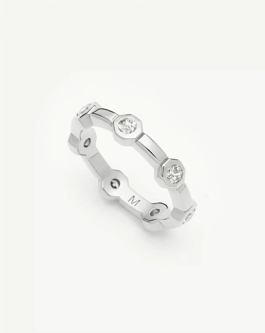 Lucy Williams Stackable Tennis Ring | Silver Plated