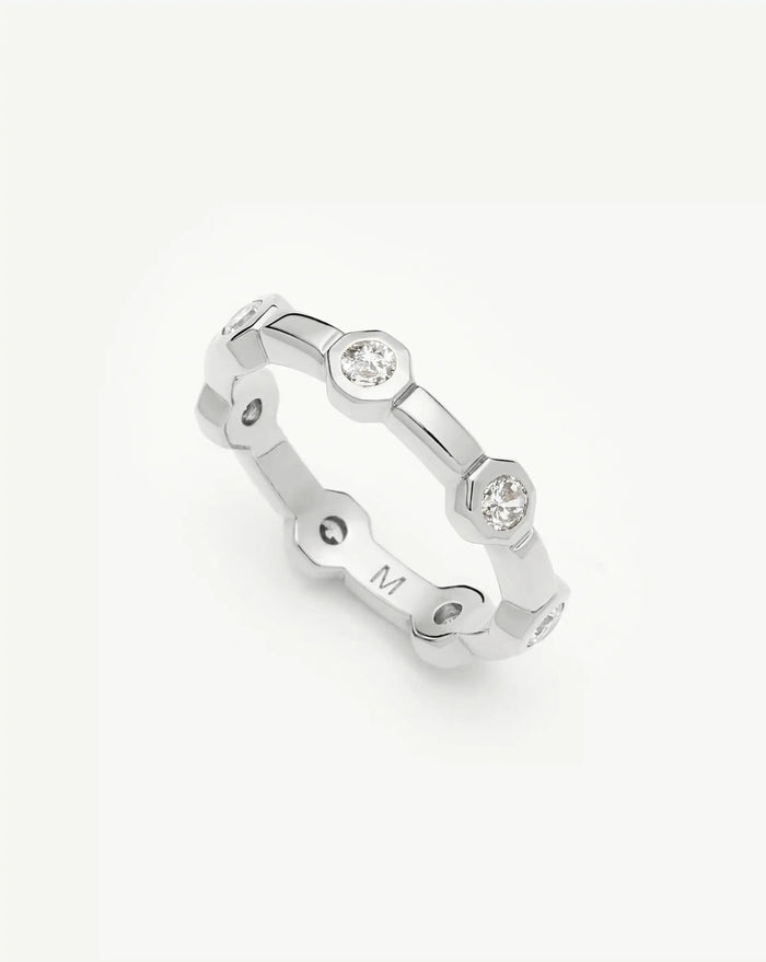 Lucy Williams Stackable Tennis Ring | Silver Plated