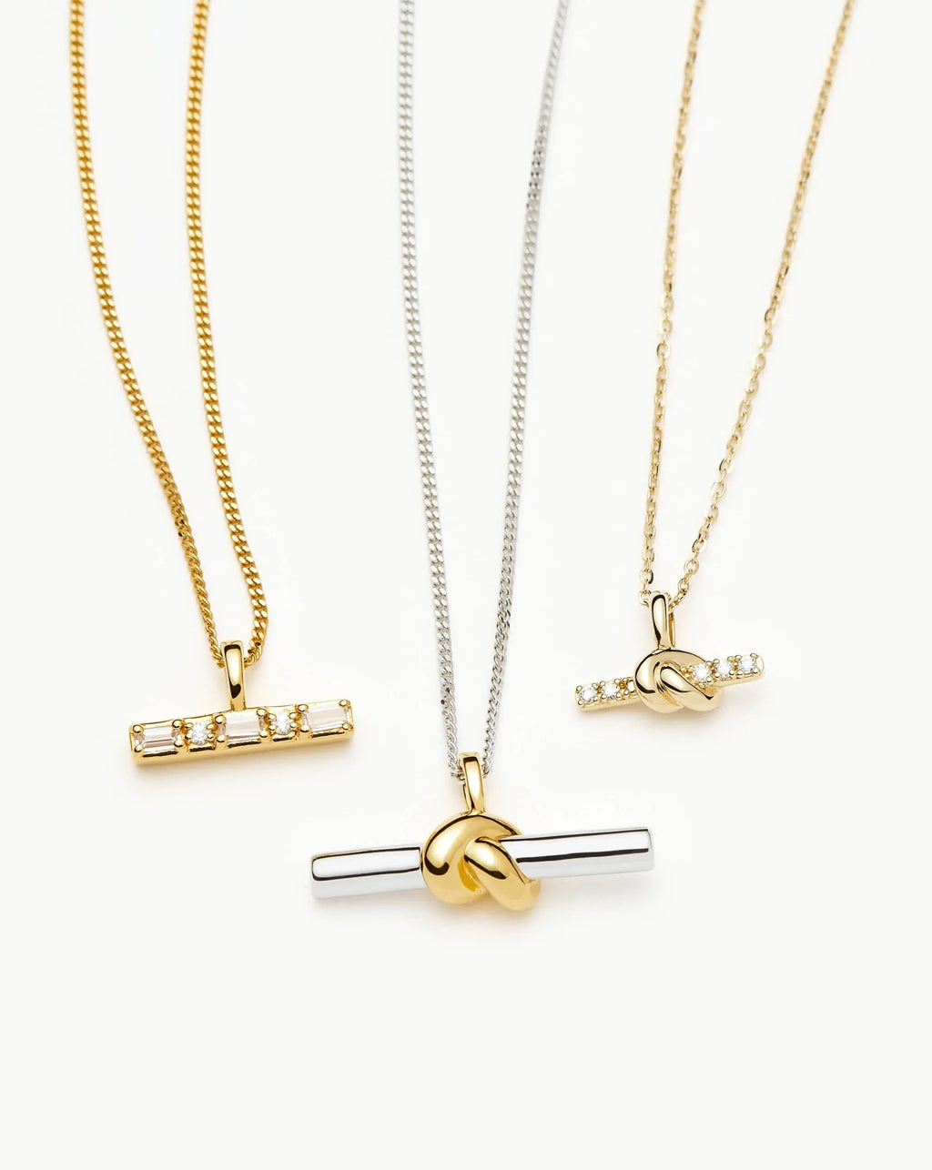 Lucy Williams T-Bar Knot Pendant Necklace | Mixed Metal