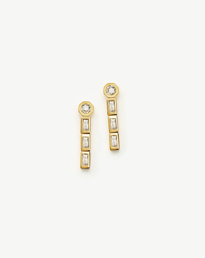 Lucy Williams Tennis Small Drop Earrings | 18ct Gold Vermeil