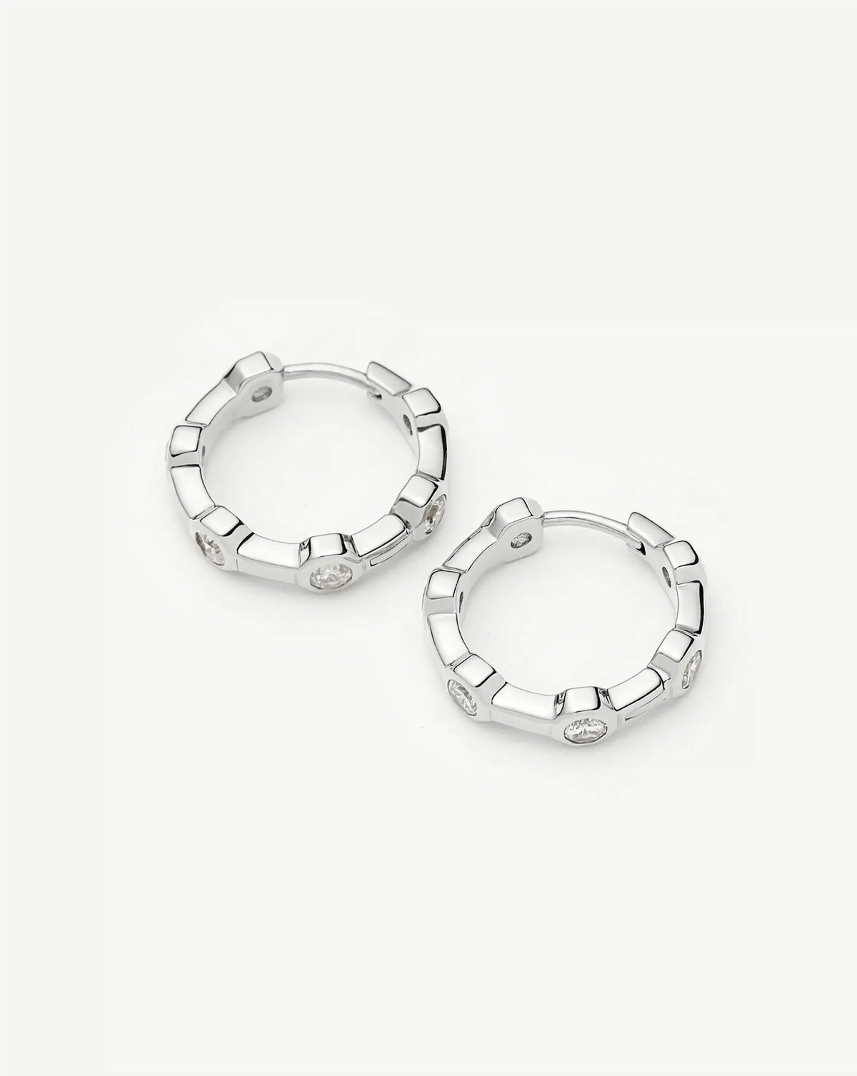 Lucy Williams Tennis Small Hoop Earrings | Silver Plated