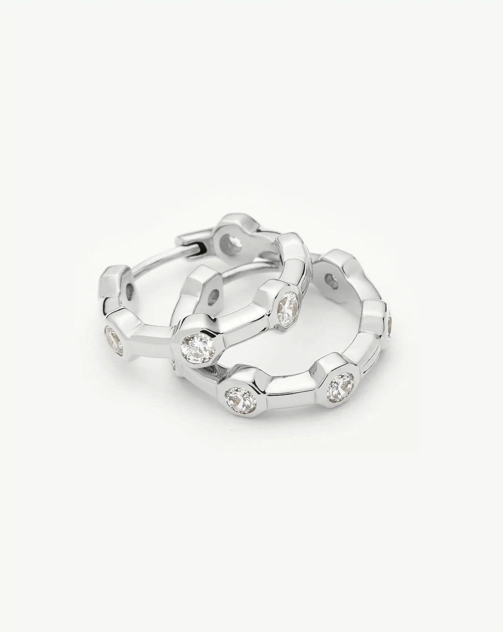 Lucy Williams Tennis Small Hoop Earrings | Silver Plated
