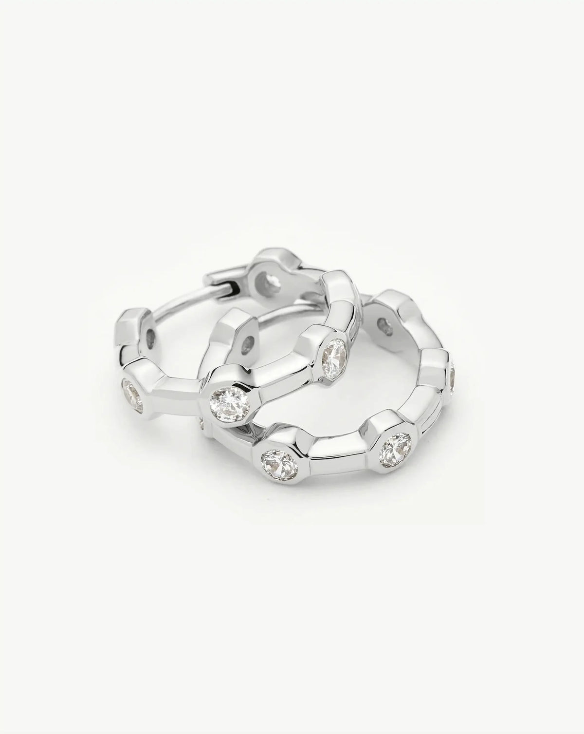 Lucy Williams Tennis Small Hoop Earrings | Silver Plated