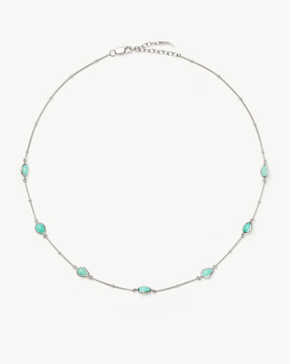 Magma Gemstone Charm Choker | Sterling Silver/Amazonite