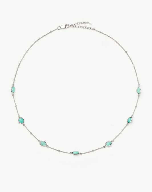 Magma Gemstone Charm Choker | Sterling Silver/Amazonite
