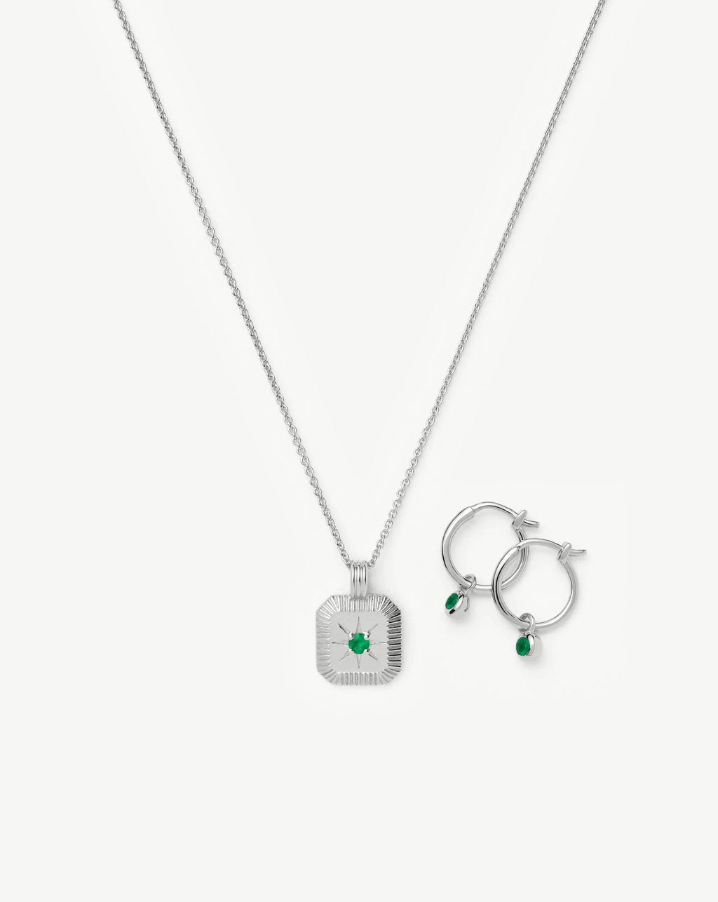 The Meaningful May Birthstone Set | Sterling Silver/Green Onyx