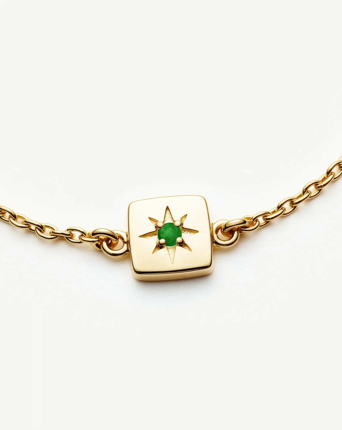 May Birthstone Slider Bracelet | 18ct Gold Plated/Green Onyx