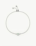 May Birthstone Slider Bracelet | Silver Plated/Green Onyx