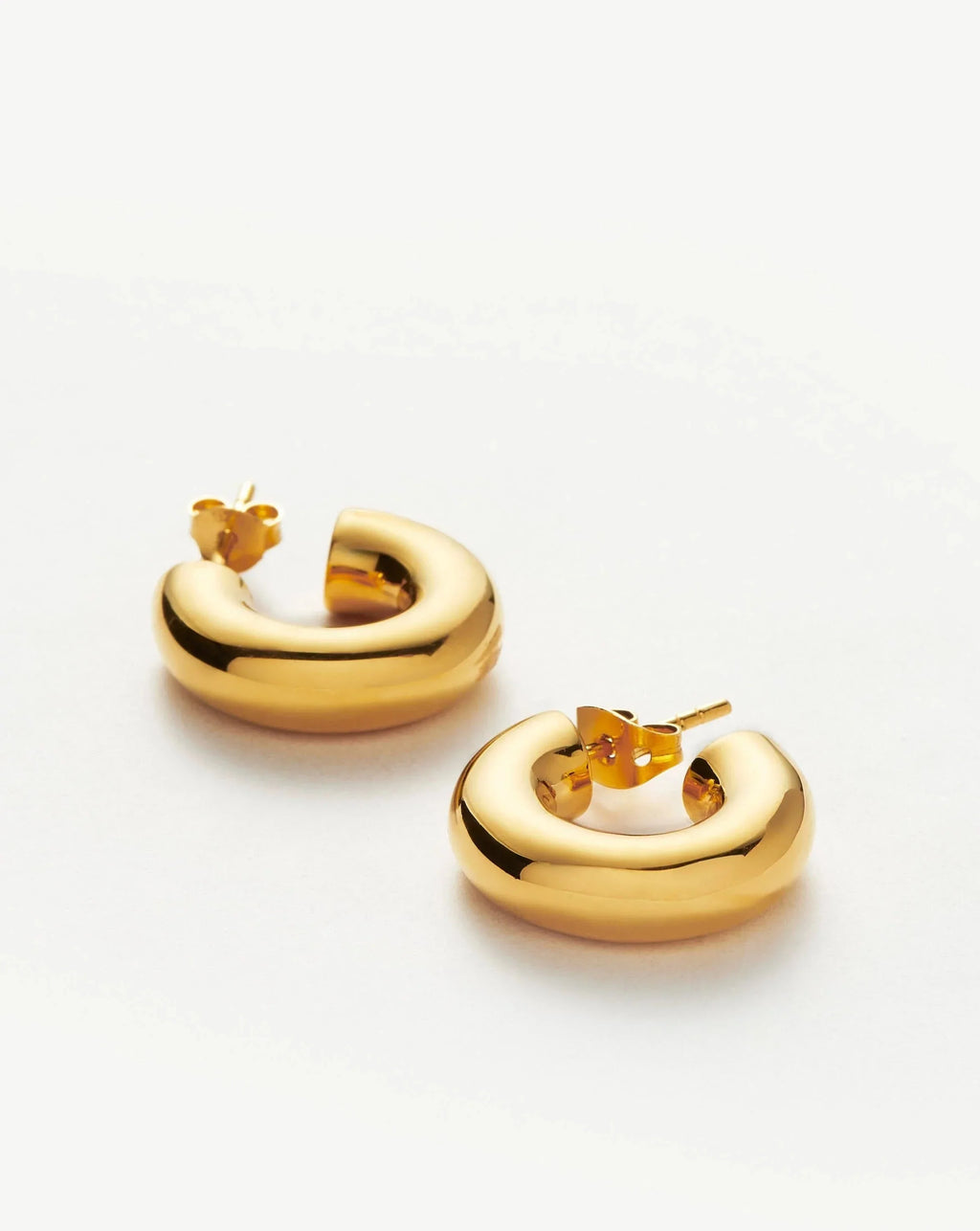 Chubby Tunnel Small Hoop Earrings | 18ct Gold Plated