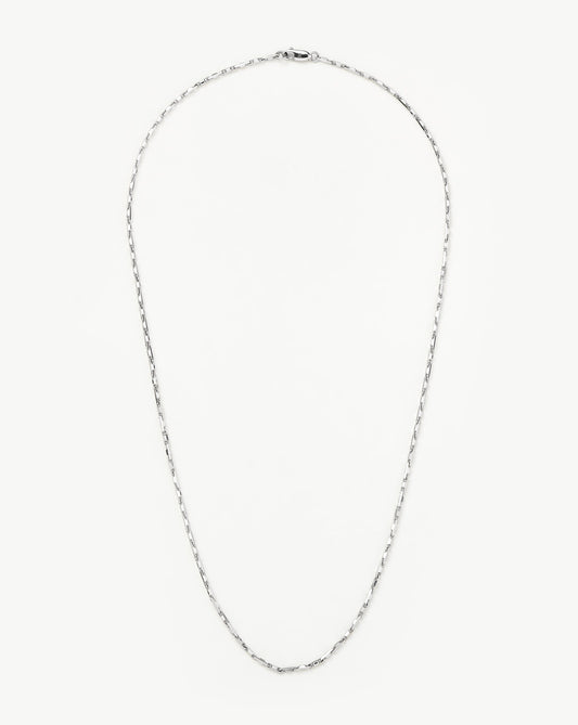 Mens Interlocking Link Chain Necklace | Sterling Silver