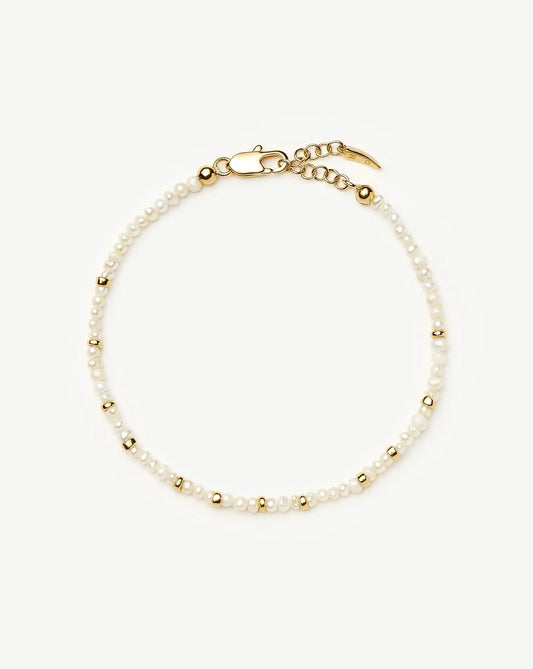 Micro Pearl Beaded Bracelet | 18ct Gold Plated/Pearl