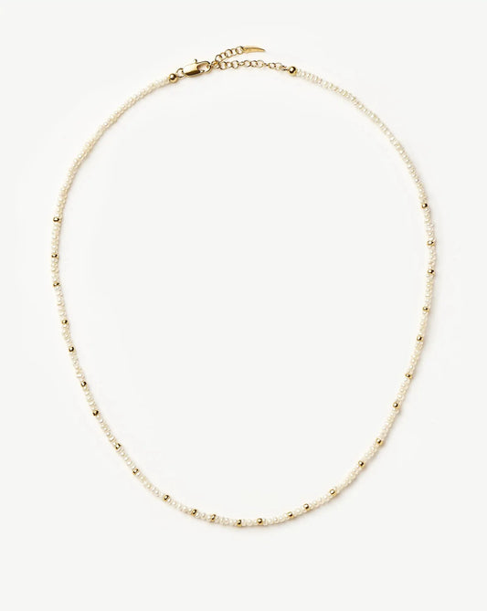 Micro Pearl Beaded Necklace | 18ct Gold Plated/Pearl