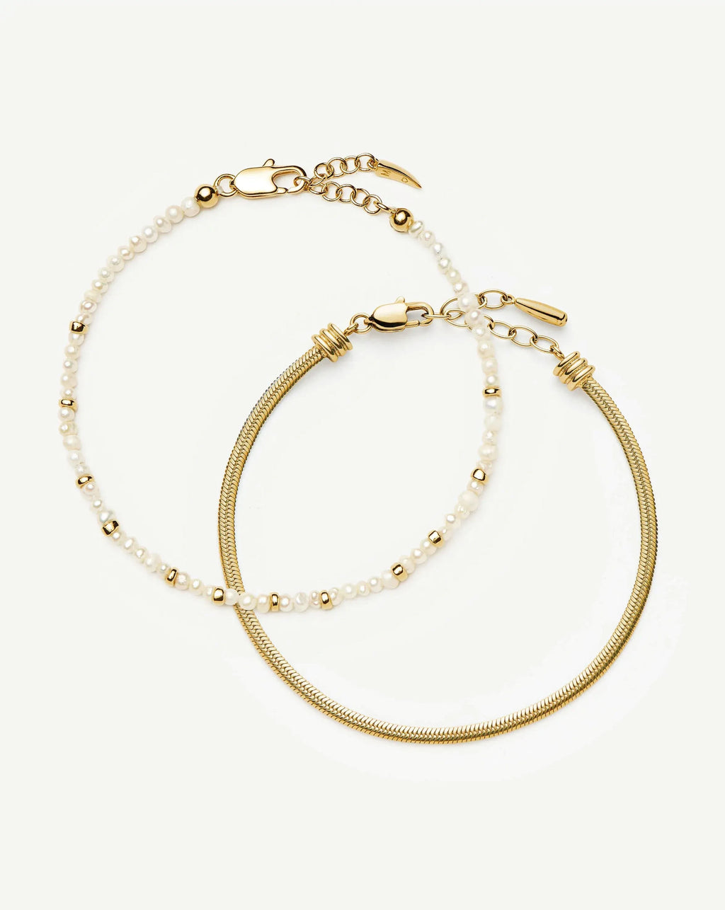 The Everyday Pearl Bracelet Set | 18ct Gold Plated/Pearl