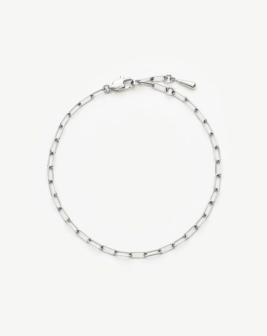 Mini Paperclip Chain Bracelet | Platinum Plated