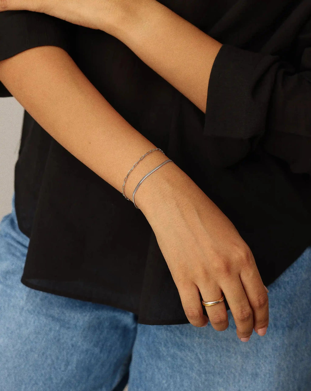 Mini Paperclip Chain Bracelet | Platinum Plated