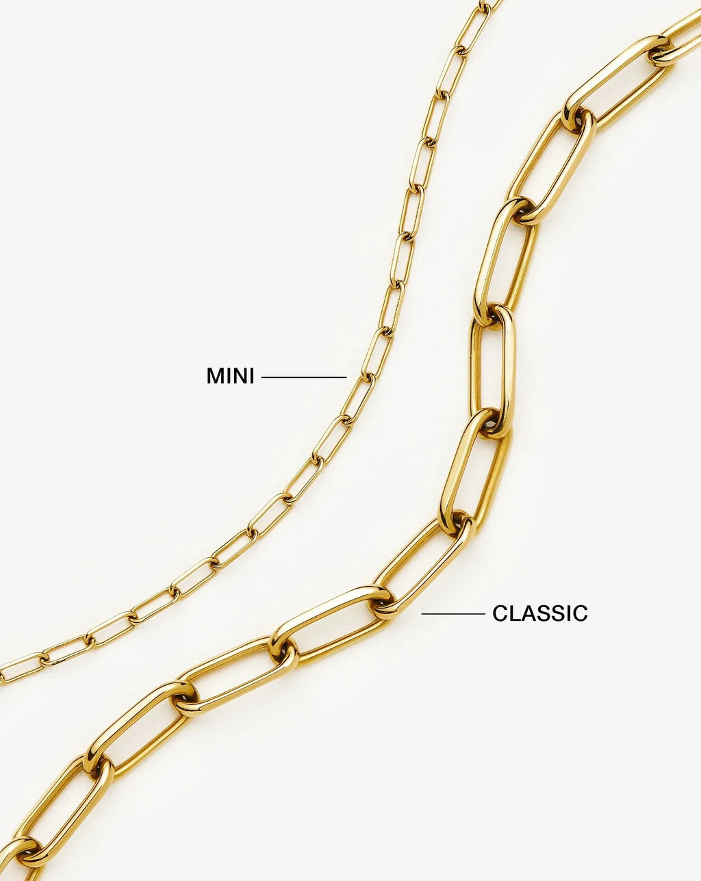 Mini Paperclip Chain Necklace | 18ct Gold Plated