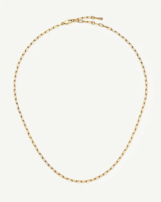 Mini Paperclip Chain Necklace | 18ct Gold Plated