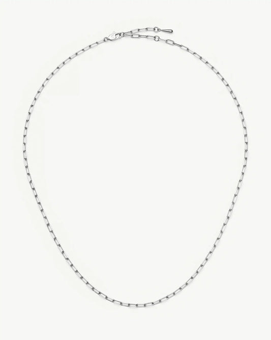 Mini Paperclip Chain Necklace | Platinum Plated