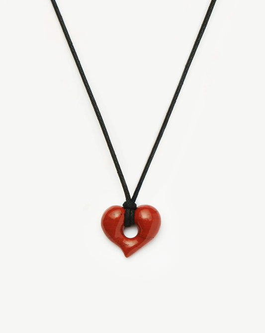 Molten Heart Jasper Pendant Cord Necklace