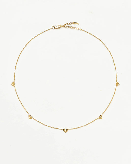 Molten Heart Mini Charm Choker | 18ct Gold Vermeil