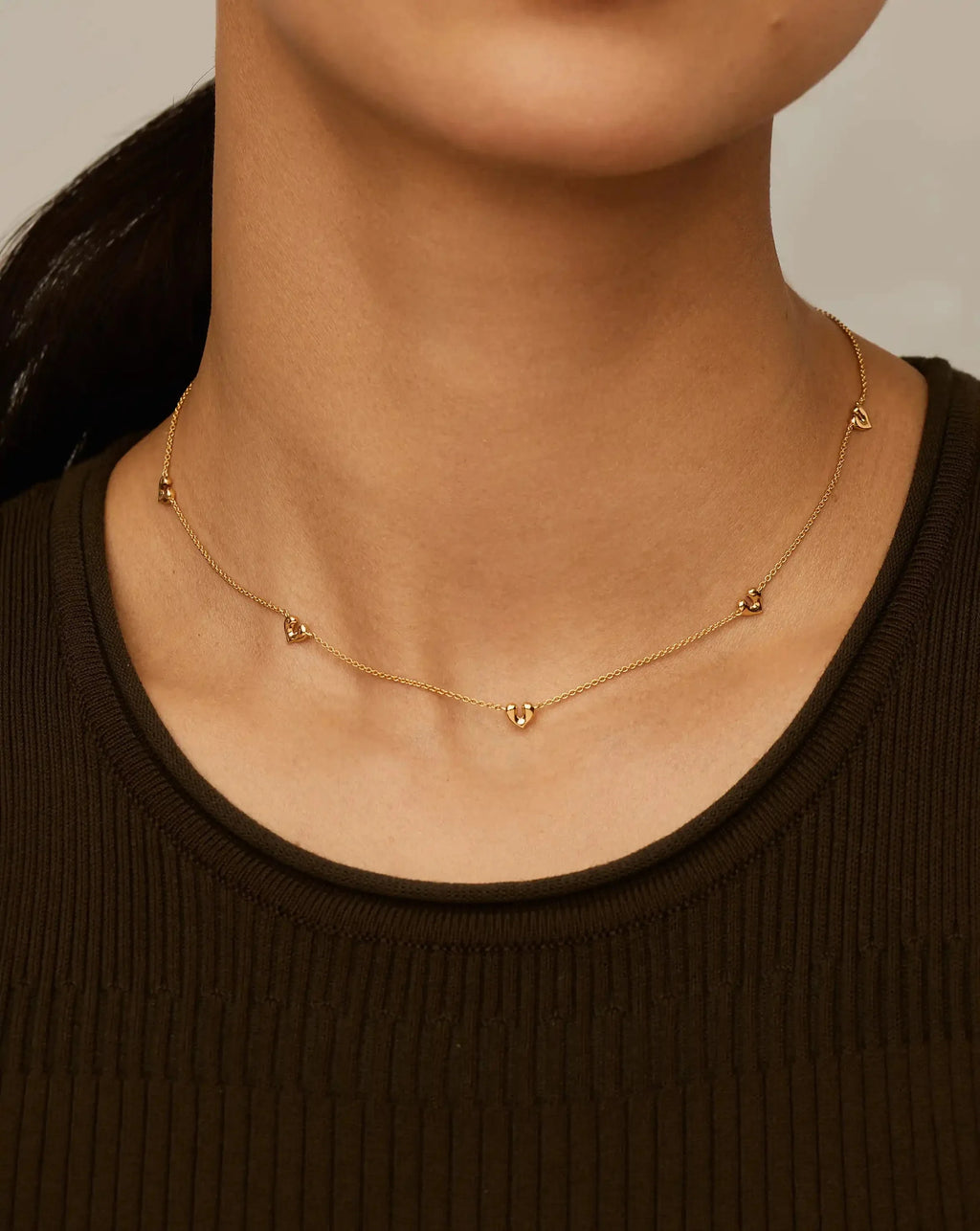 Molten Heart Mini Charm Choker | 18ct Gold Vermeil