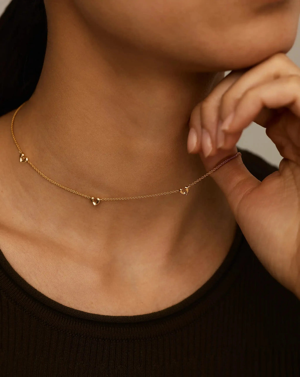 Molten Heart Mini Charm Choker | 18ct Gold Vermeil