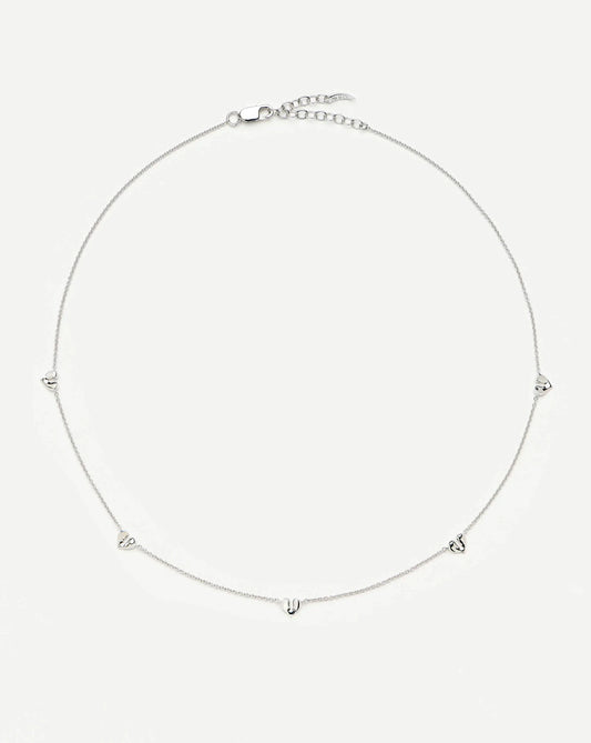 Molten Heart Mini Charm Choker | Sterling Silver