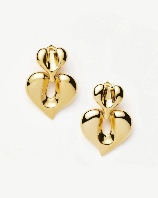 Molten Heart Statement Earrings | 18ct Gold Plated