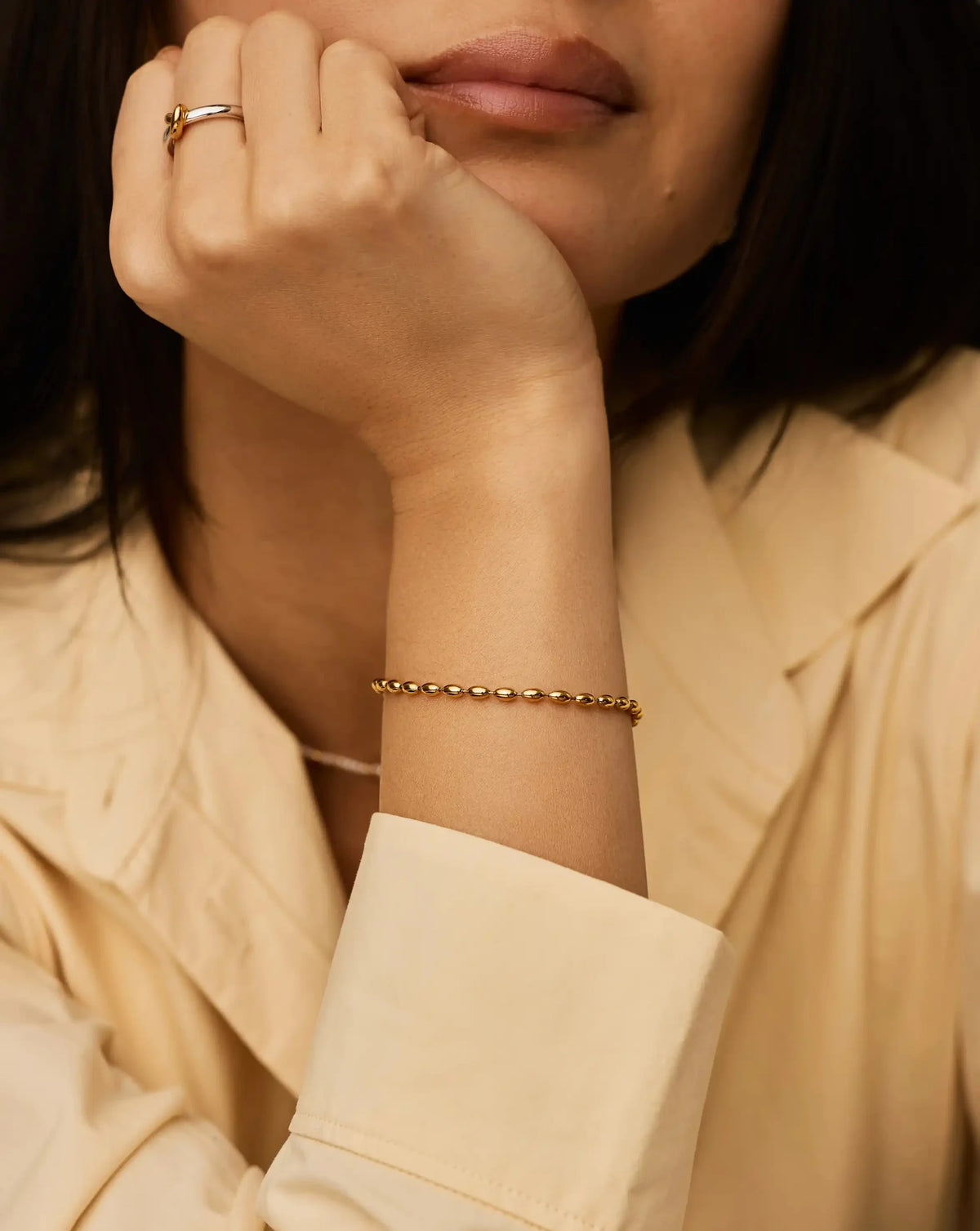 Molten Olive Chain Bracelet | 18ct Gold Plated