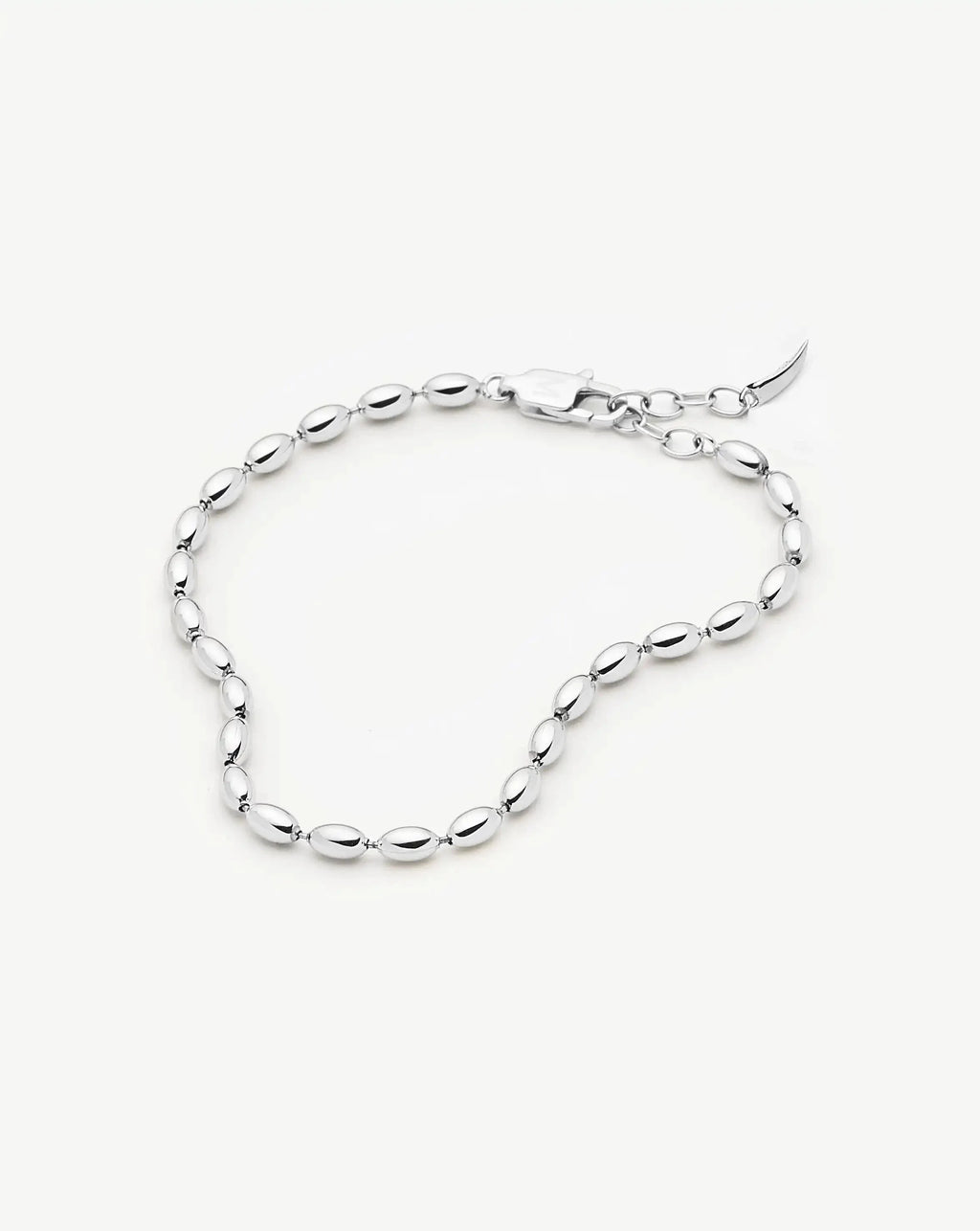 Molten Olive Chain Bracelet | Silver Plated